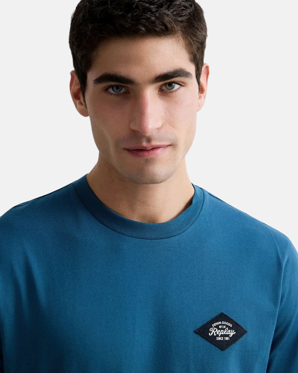 REPLAY Ανδρικό T-Shirt Βαμβάκι Πετρόλ Regular Fit M3368.000.23732P-789 PETROL BLUE 1823367