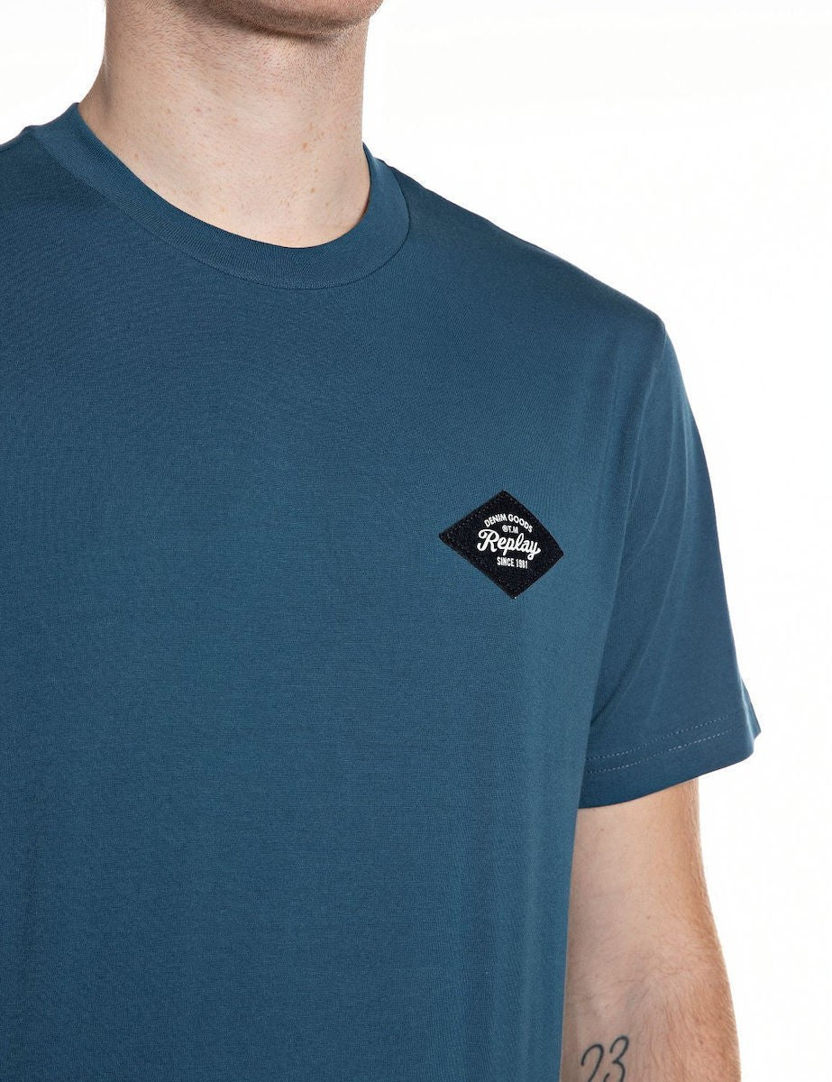 REPLAY Ανδρικό T-Shirt Βαμβάκι Πετρόλ Regular Fit M3368.000.23732P-789 PETROL BLUE 1823367