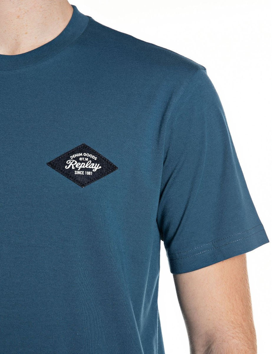 REPLAY Ανδρικό T-Shirt Βαμβάκι Πετρόλ Regular Fit M3368.000.23732P-789 PETROL BLUE 1823367