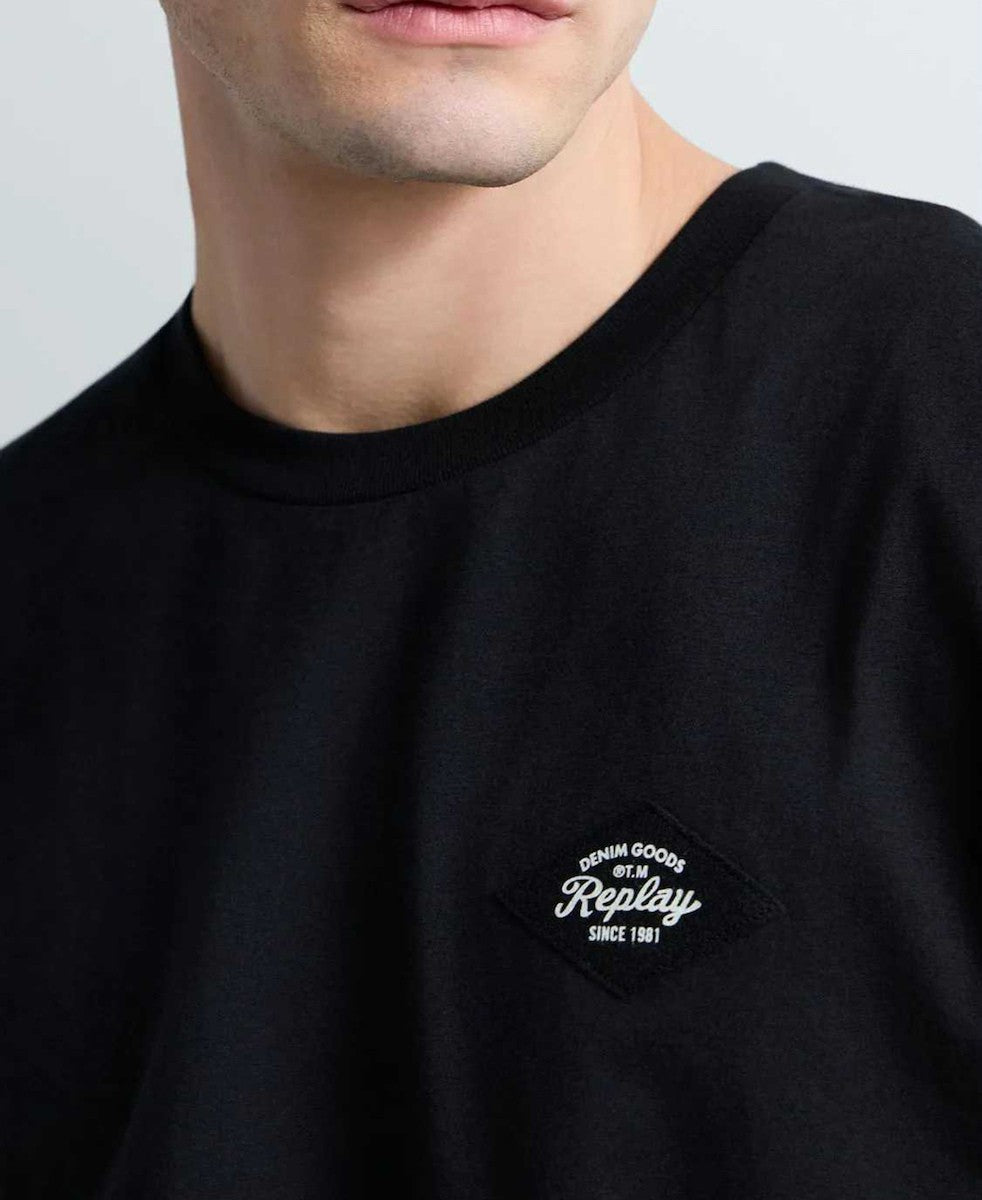 REPLAY Ανδρικό T-Shirt Βαμβάκι Μαύρο Regular Fit M3368.000.23732P-098 BLACK 1823367