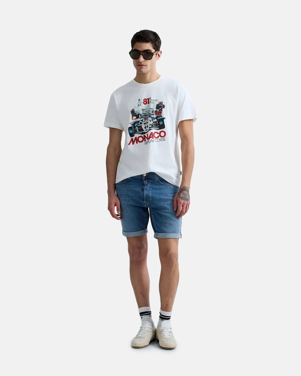REPLAY Ανδρικό T-Shirt Βαμβάκι Λευκό Regular Fit M3429.000.2660-011 NATURAL WHITE 1823370
