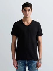 REPLAY Ανδρικό T-Shirt V Βαμβάκι Μαύρο Regular Fit M3591A.000.2660-098 BLACK 1822082