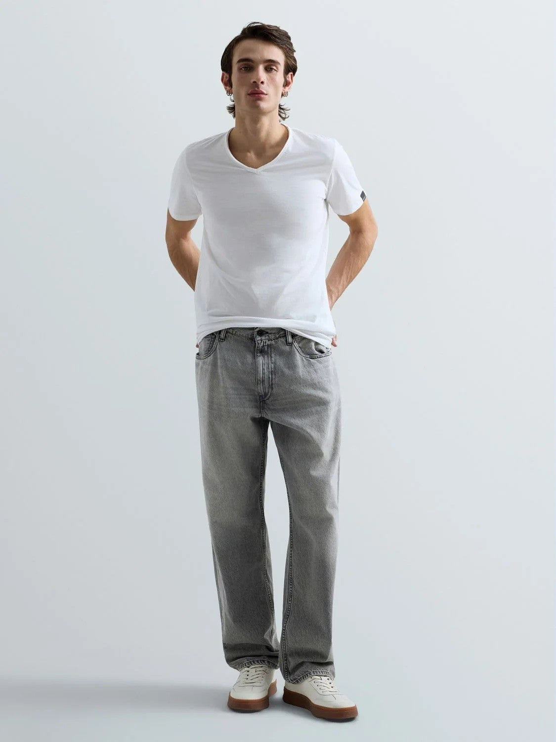 REPLAY Ανδρικό T-Shirt V Βαμβάκι Λευκό Regular Fit M3591A.000.2660-011 WHITE 1822082