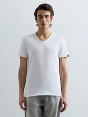 REPLAY Ανδρικό T-Shirt V Βαμβάκι Λευκό Regular Fit M3591A.000.2660-011 WHITE 1822082