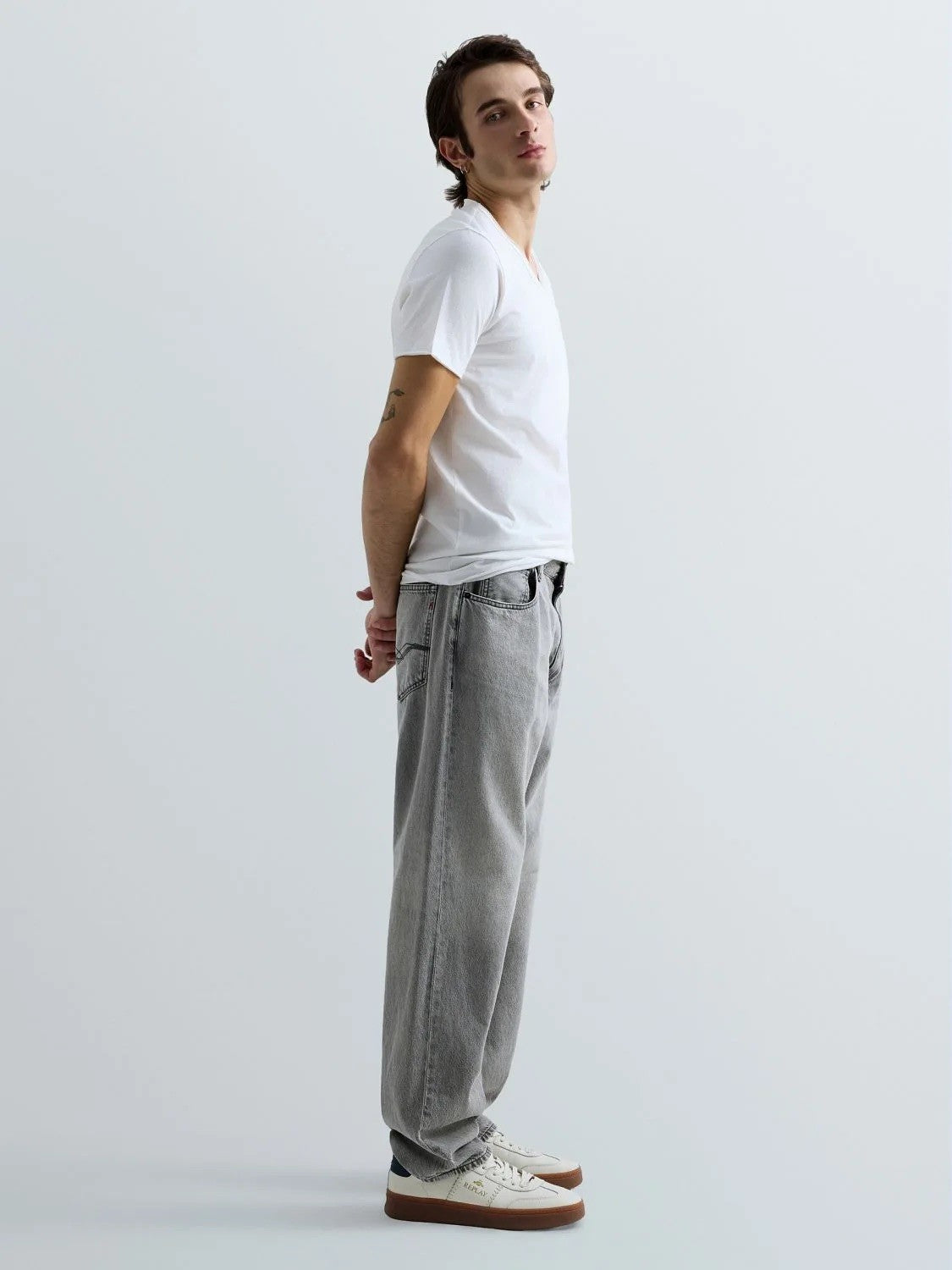 REPLAY Ανδρικό T-Shirt V Βαμβάκι Λευκό Regular Fit M3591A.000.2660-011 WHITE 1822082