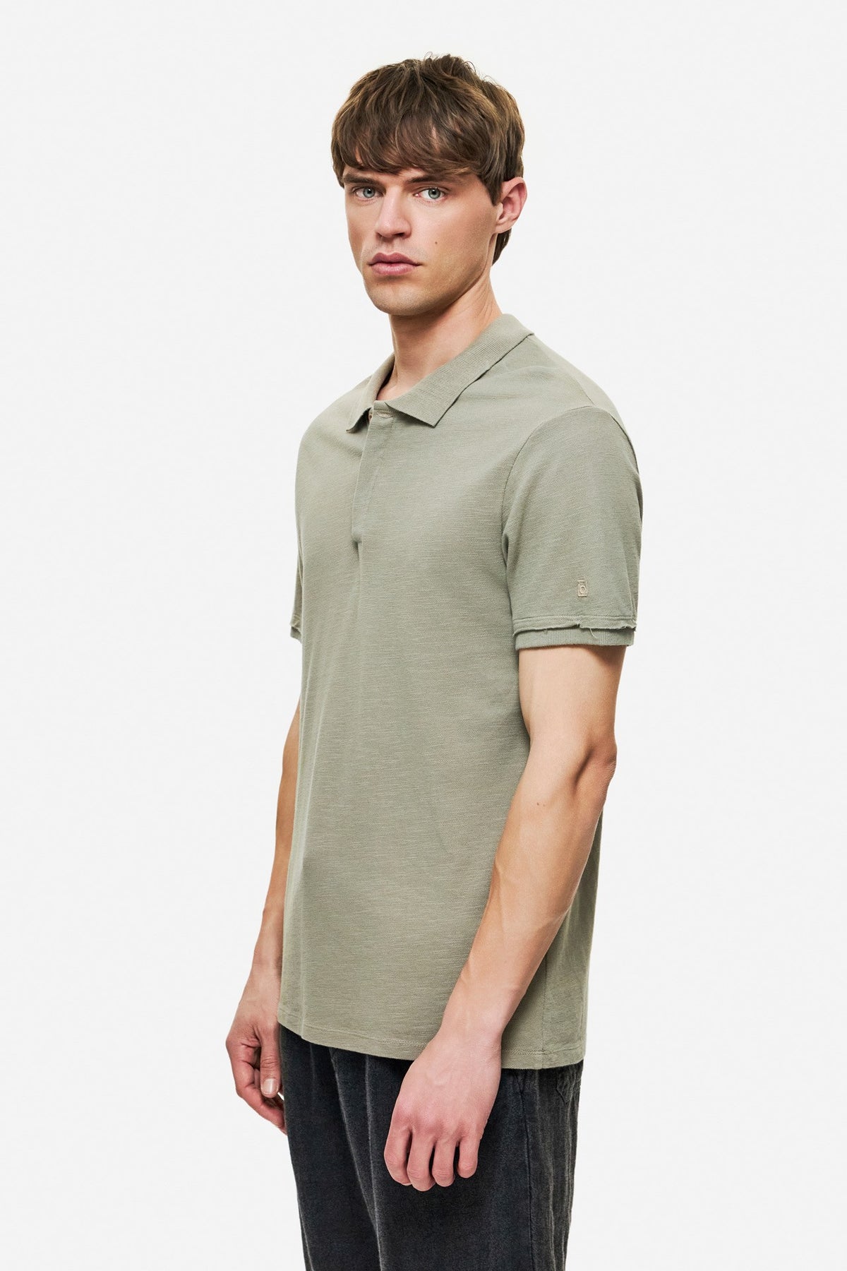 DIRTY LAUDRY Ανδρικό T-Shirt Polo Βαμβάκι Χακί Regular Fit DLMT000665/TAUPE 1824187