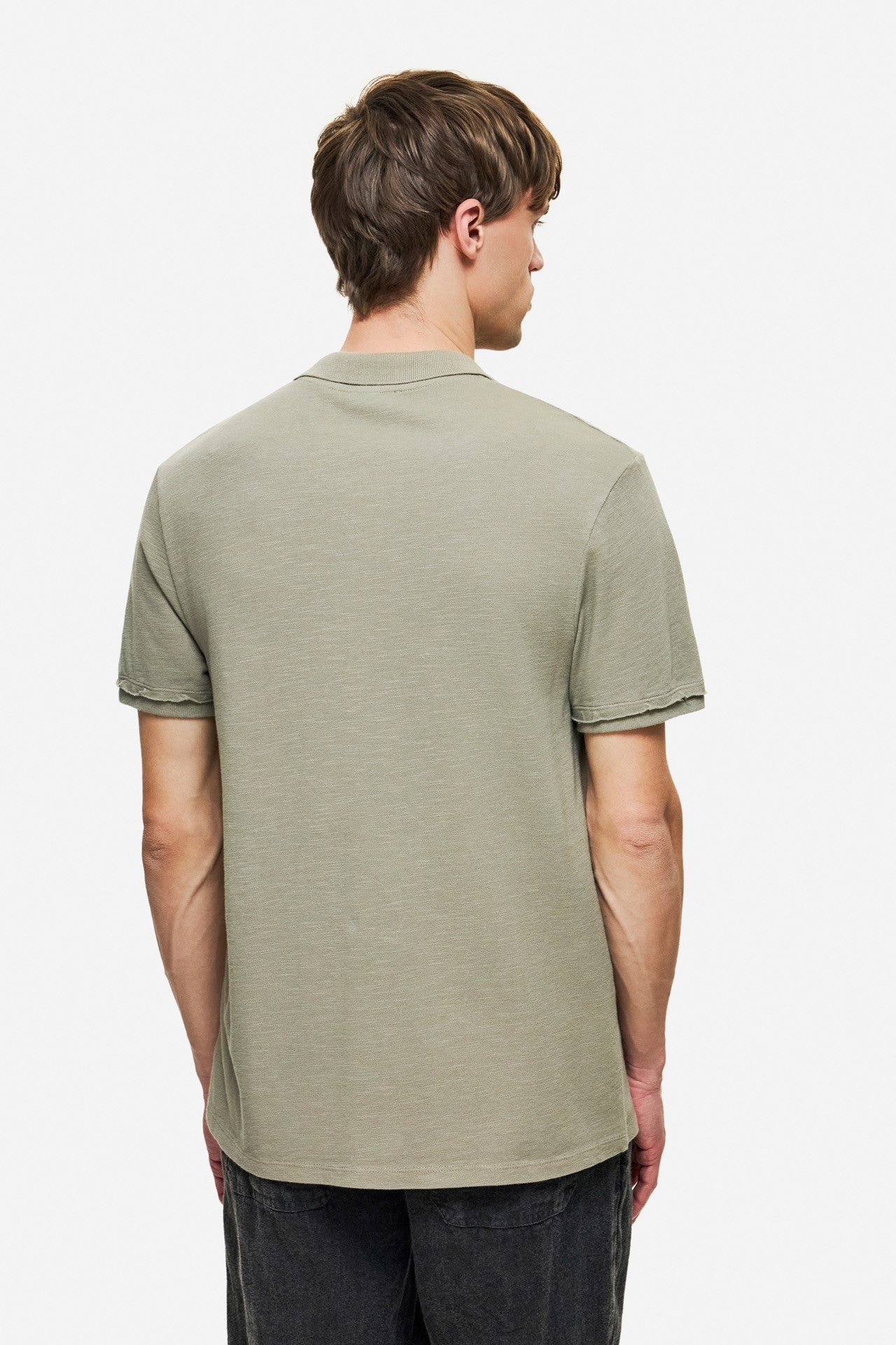 DIRTY LAUDRY Ανδρικό T-Shirt Polo Βαμβάκι Χακί Regular Fit DLMT000665/TAUPE 1824187