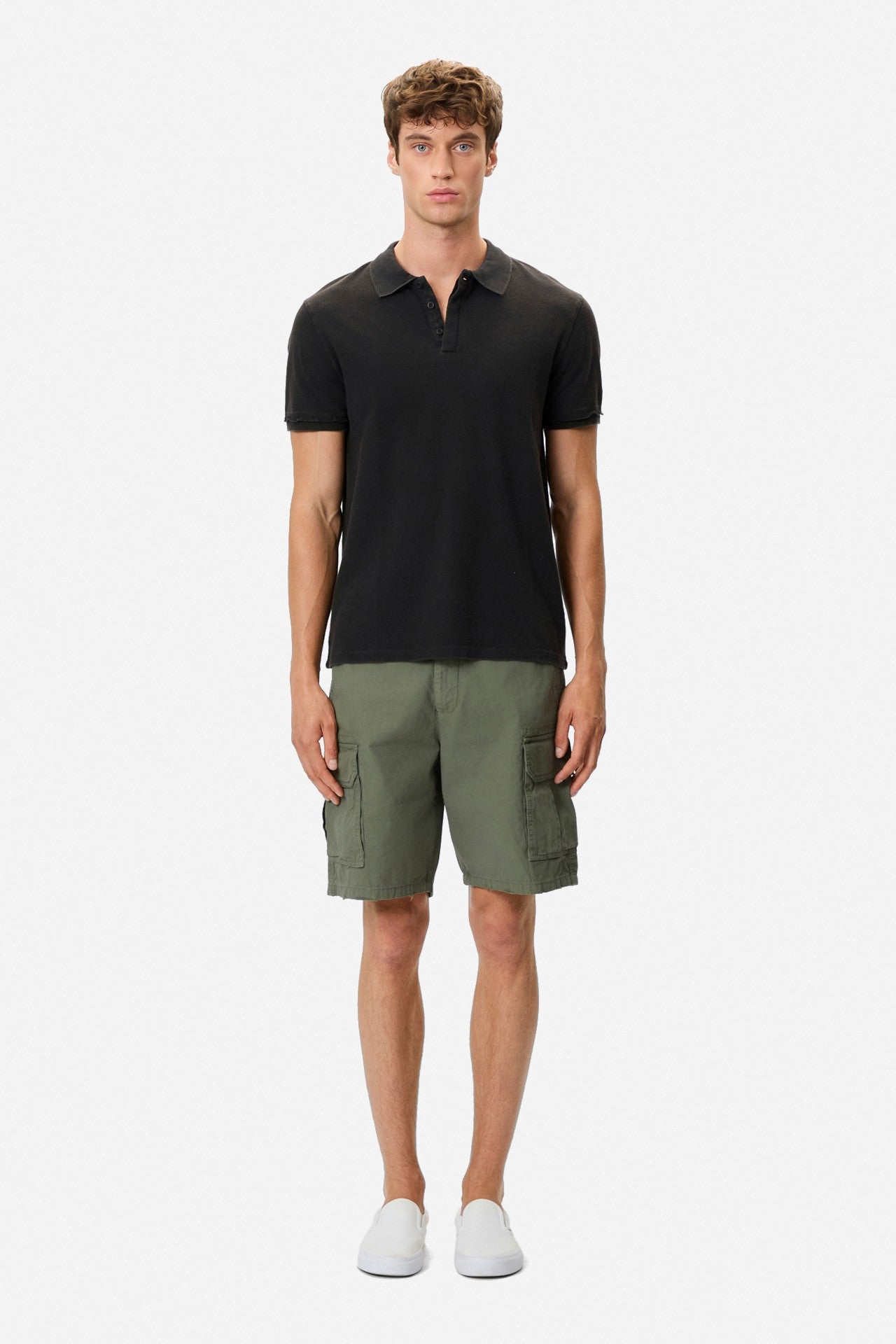 DIRTY LAUDRY Ανδρικό T-Shirt Polo Βαμβάκι Μαύρο Regular Fit DLMT000665/VINTAGE BLACK 1824187