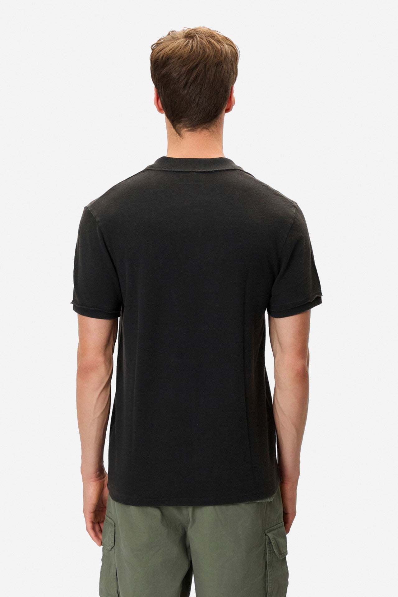 DIRTY LAUDRY Ανδρικό T-Shirt Polo Βαμβάκι Μαύρο Regular Fit DLMT000665/VINTAGE BLACK 1824187