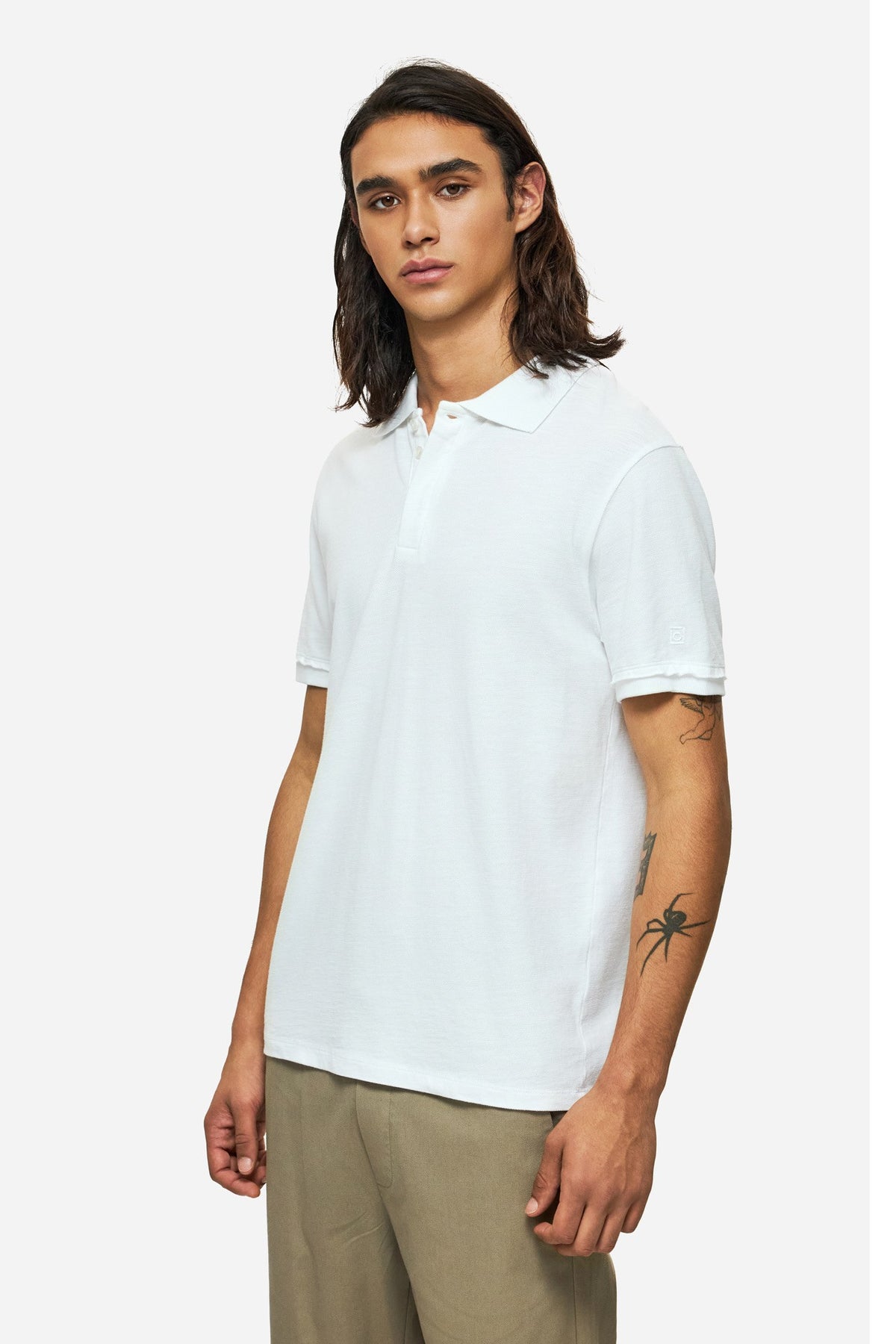 DIRTY LAUDRY Ανδρικό T-Shirt Polo Βαμβάκι Λευκό Regular Fit DLMT000665/WHITE 1824187