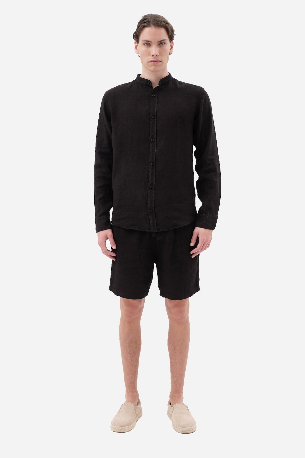 DIRTY LAUDRY Ανδρική Βερμούδα Λινό Μαύρο Regular Fit DLMB000112/BLACK 1815868