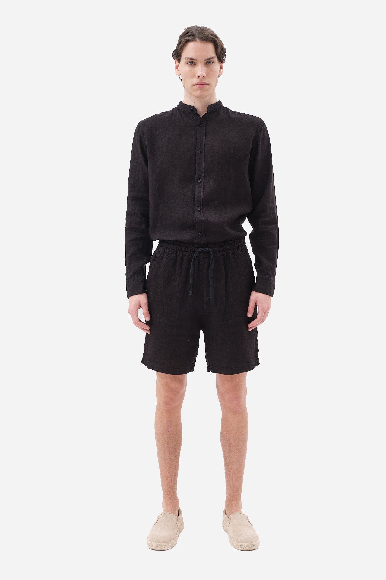 DIRTY LAUDRY Ανδρική Βερμούδα Λινό Μαύρο Regular Fit DLMB000112/BLACK 1815868