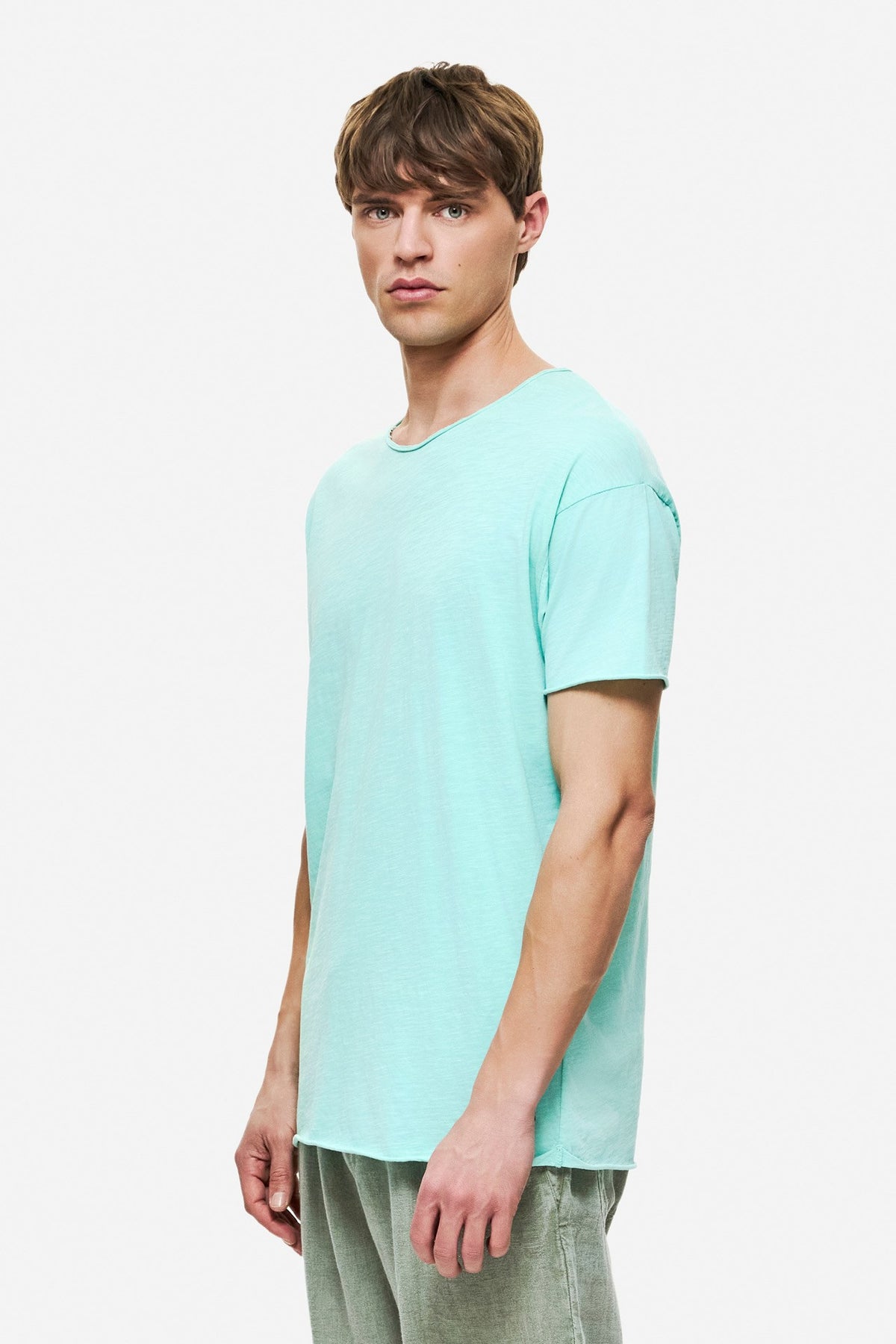 DIRTY LAUDRY Ανδρικό T-Shirt Βαμβάκι Τιρκουάζ Regular Fit DLMT000637/VINTAGE AQUA 1815241