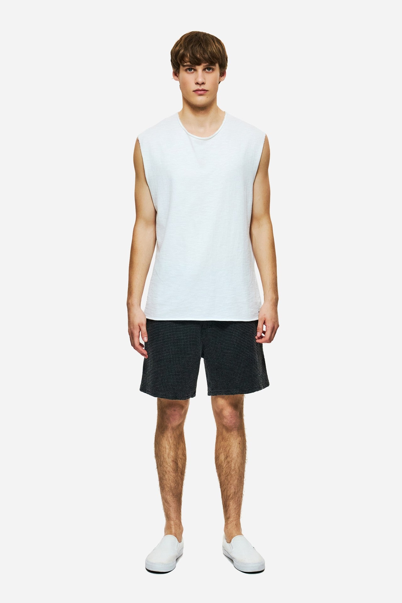 DIRTY LAUDRY Ανδρικό Αμάνικο T-Shirt Βαμβάκι Λευκό Regular Fit DLMTT000002_2423/WHITE 1815248