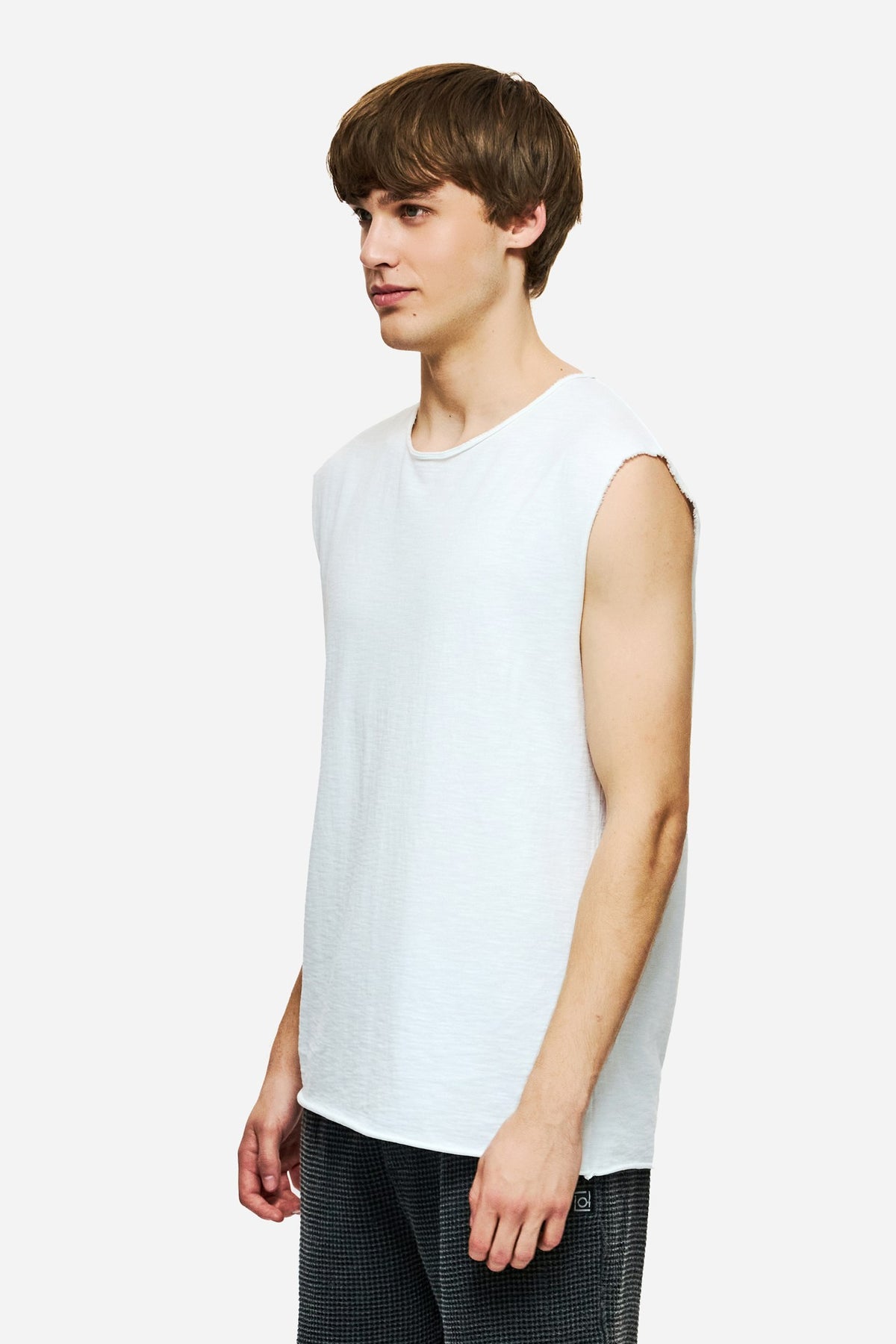 DIRTY LAUDRY Ανδρικό Αμάνικο T-Shirt Βαμβάκι Λευκό Regular Fit DLMTT000002_2423/WHITE 1815248