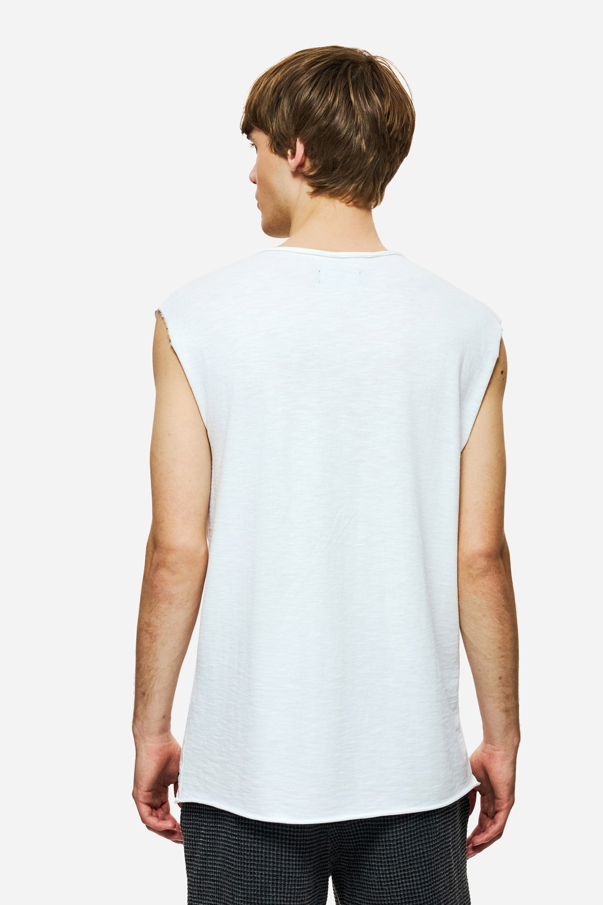 DIRTY LAUDRY Ανδρικό Αμάνικο T-Shirt Βαμβάκι Λευκό Regular Fit DLMTT000002_2423/WHITE 1815248