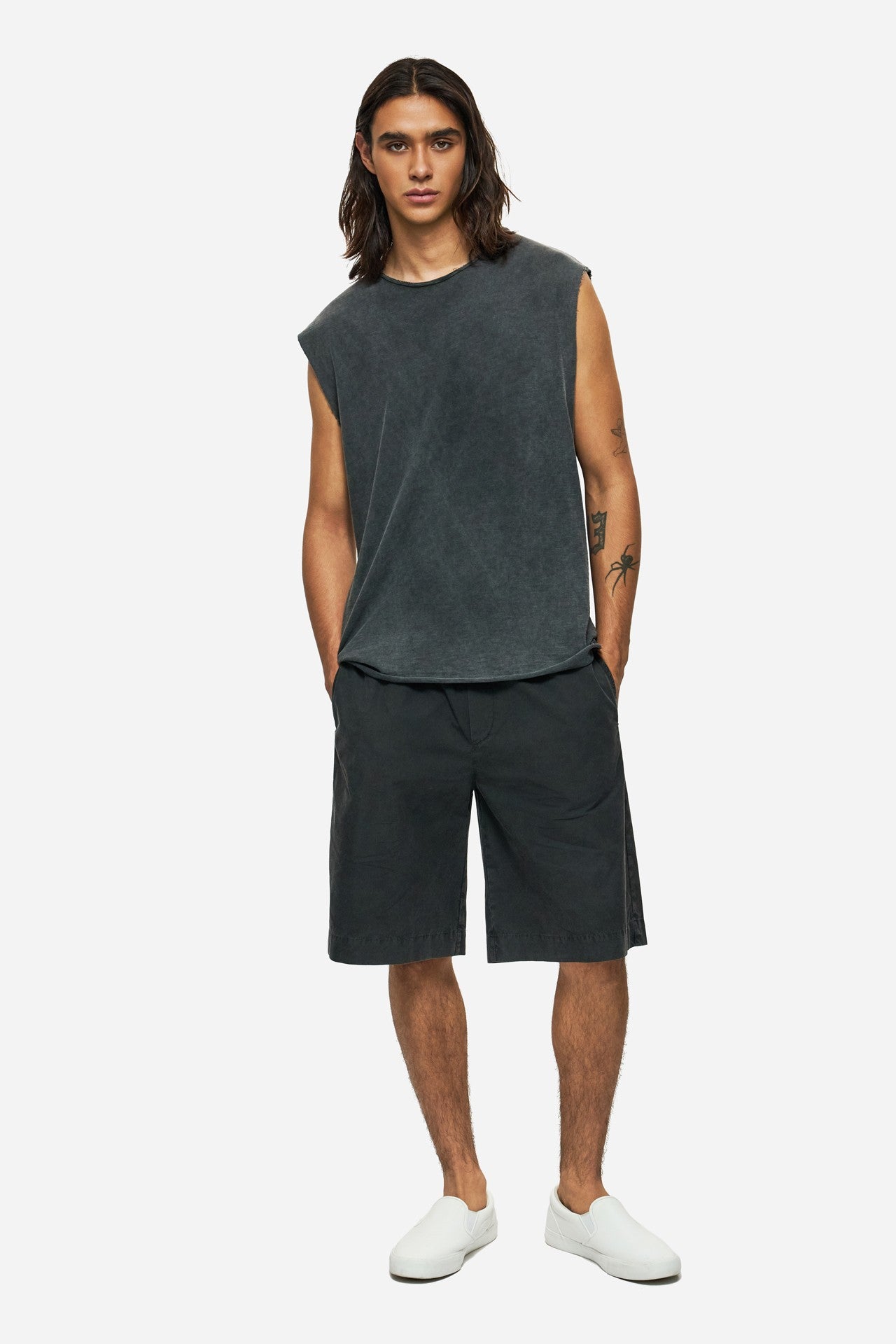 DIRTY LAUDRY Ανδρικό Αμάνικο T-Shirt Βαμβάκι Μαύρο Regular Fit DLMTT000002_2410/VINTAGE BLACK 1815248