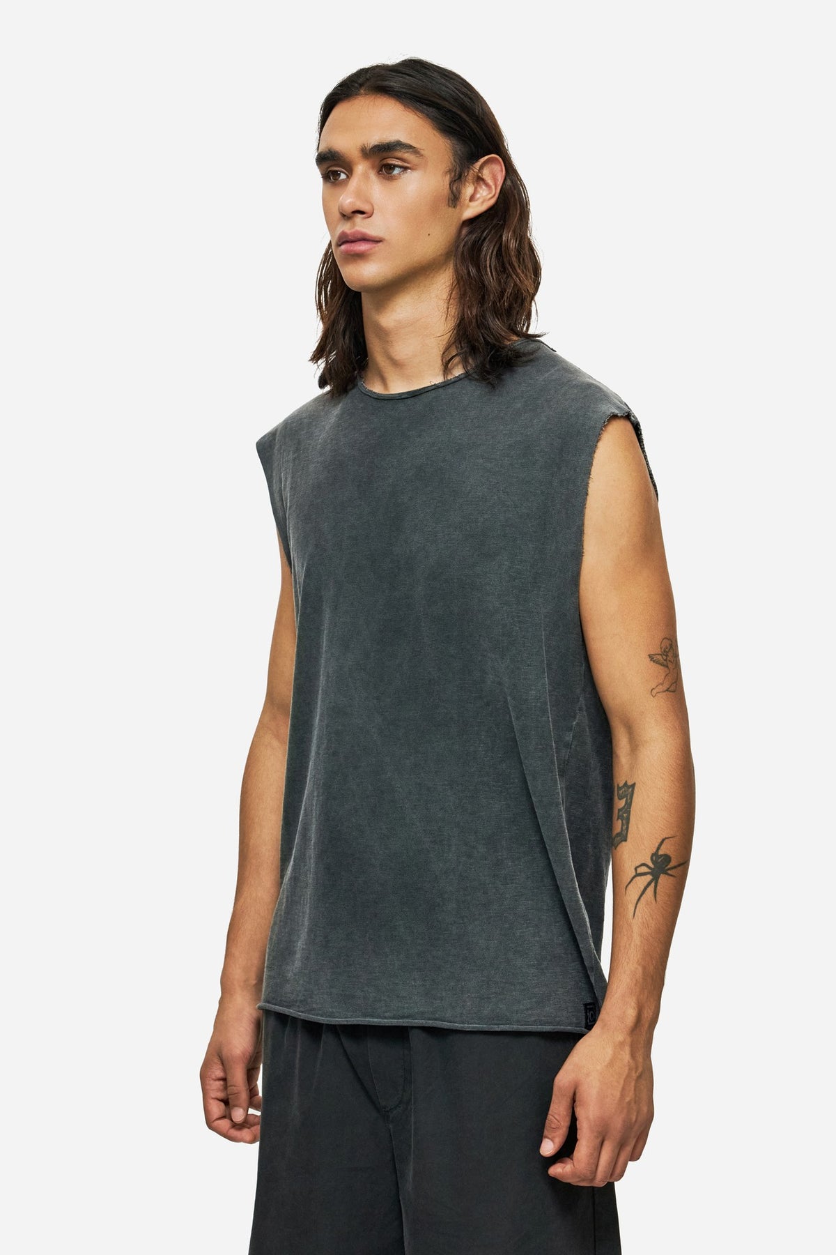 DIRTY LAUDRY Ανδρικό Αμάνικο T-Shirt Βαμβάκι Μαύρο Regular Fit DLMTT000002_2410/VINTAGE BLACK 1815248