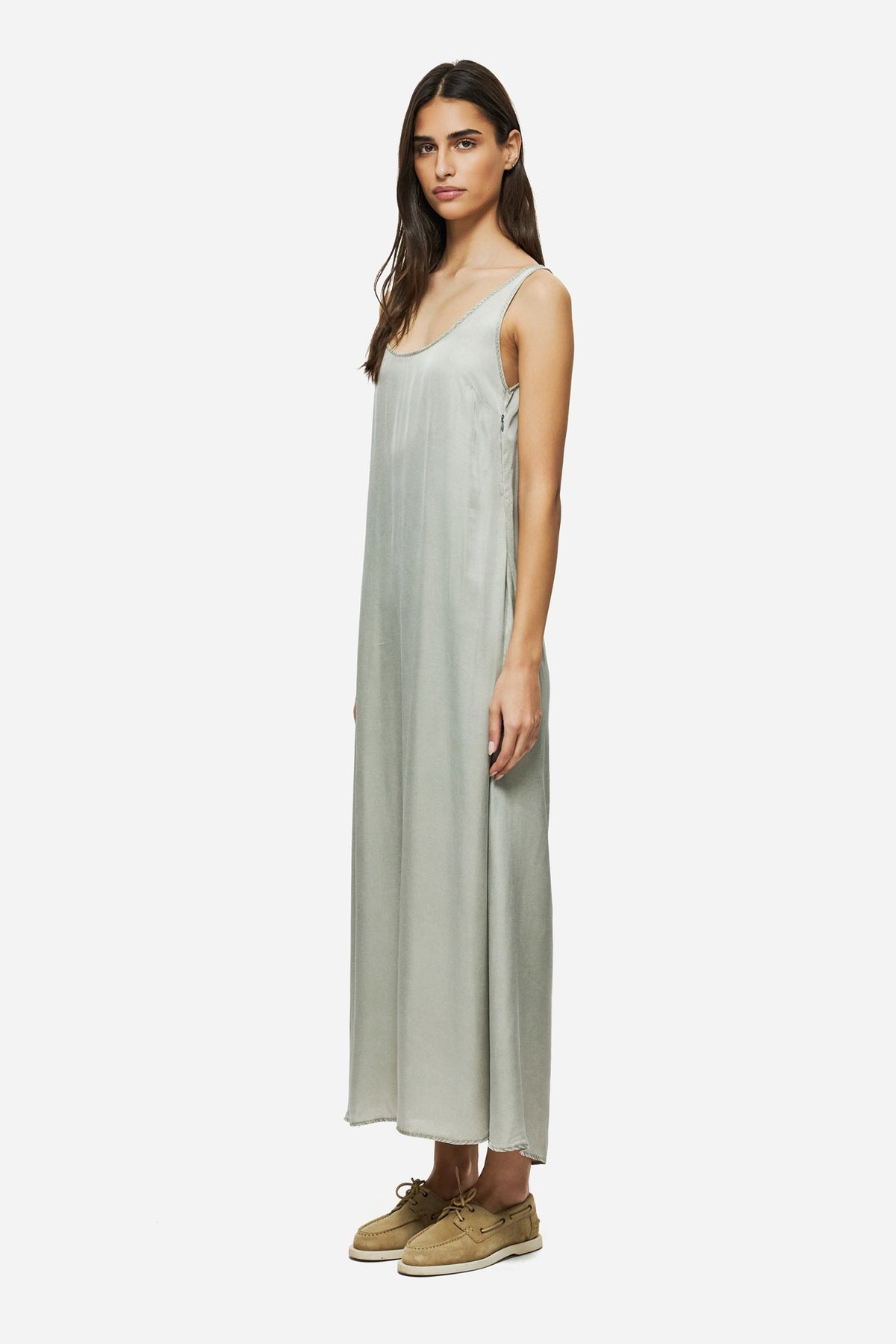 DIRTY LAUDRY Γυναικείο Φόρεμα Maxi Βισκόζη/Ρέγιον Γκρί Regular Fit DLWD000081/VINTAGE GREIGE 1824189