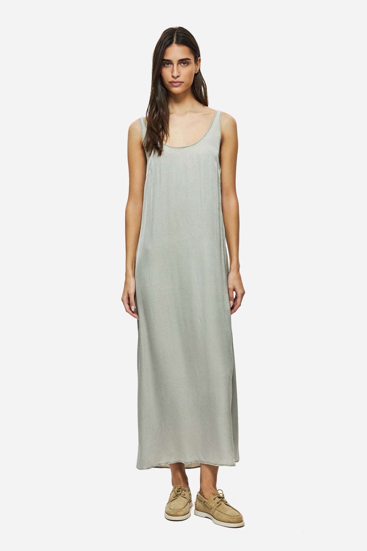 DIRTY LAUDRY Γυναικείο Φόρεμα Maxi Βισκόζη/Ρέγιον Γκρί Regular Fit DLWD000081/VINTAGE GREIGE 1824189
