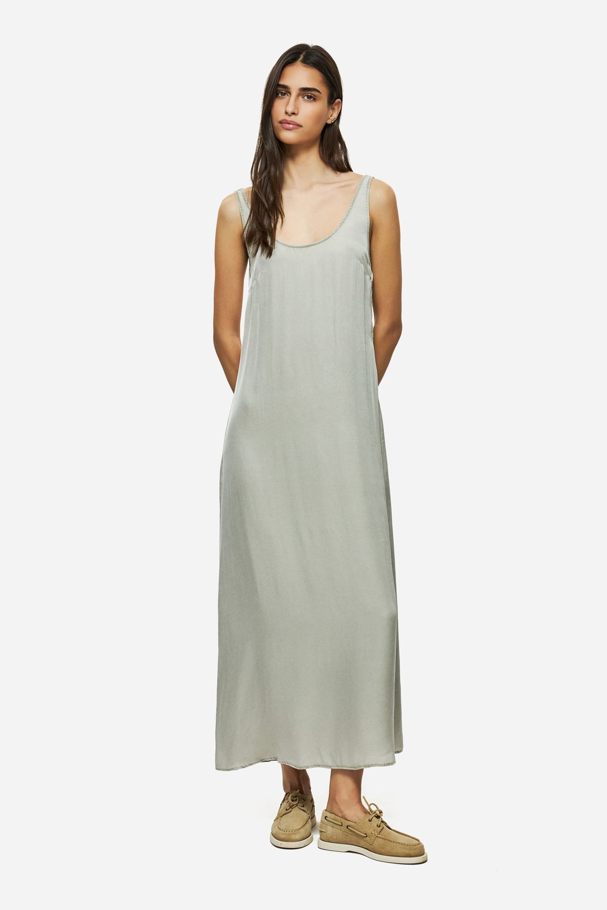 DIRTY LAUDRY Γυναικείο Φόρεμα Maxi Βισκόζη/Ρέγιον Γκρί Regular Fit DLWD000081/VINTAGE GREIGE 1824189