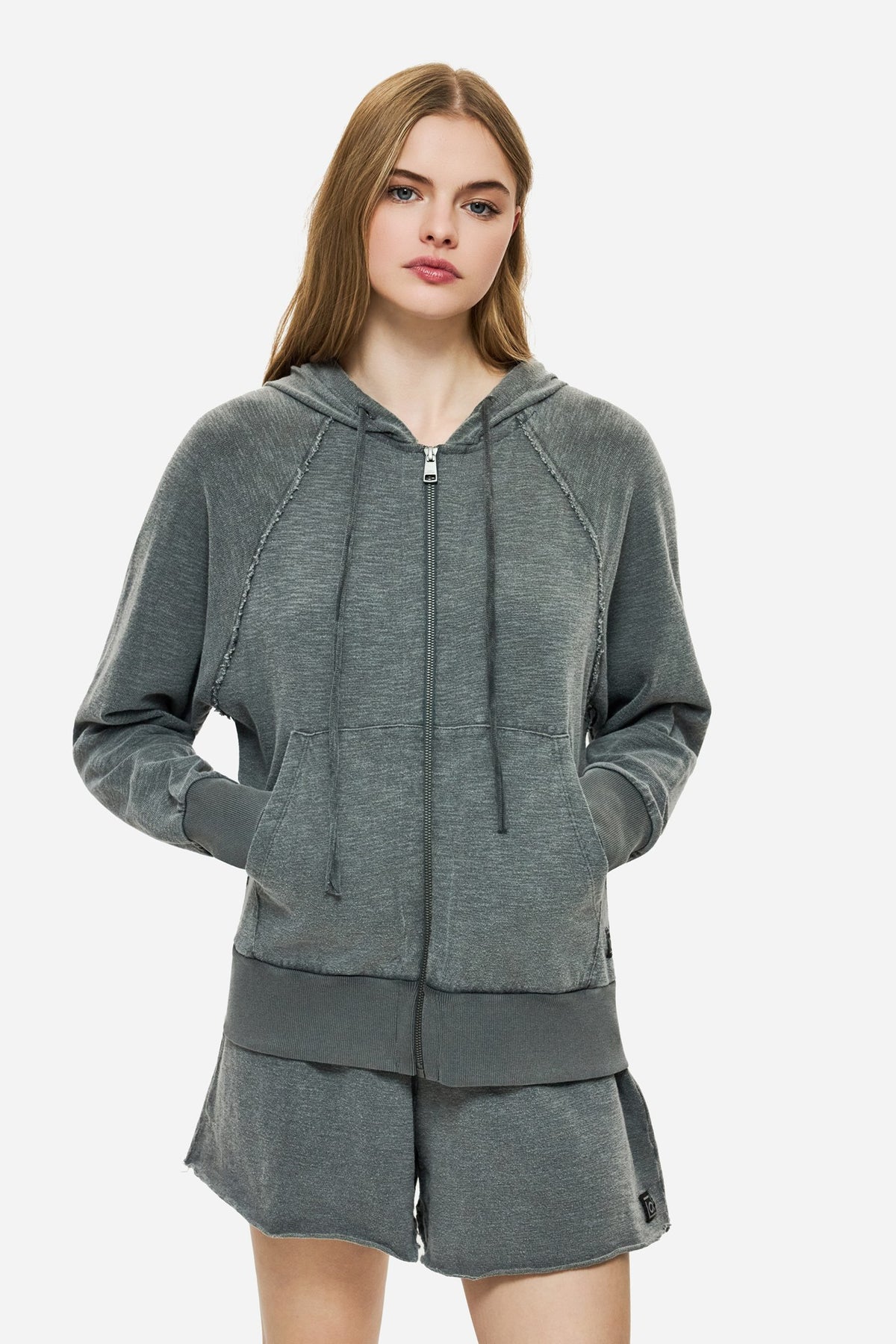DIRTY LAUDRY Γυναικεία Ζακέτα Βαμβάκι Γκρί Regular Fit DLWF000061/VINTAGE GREY 1824190