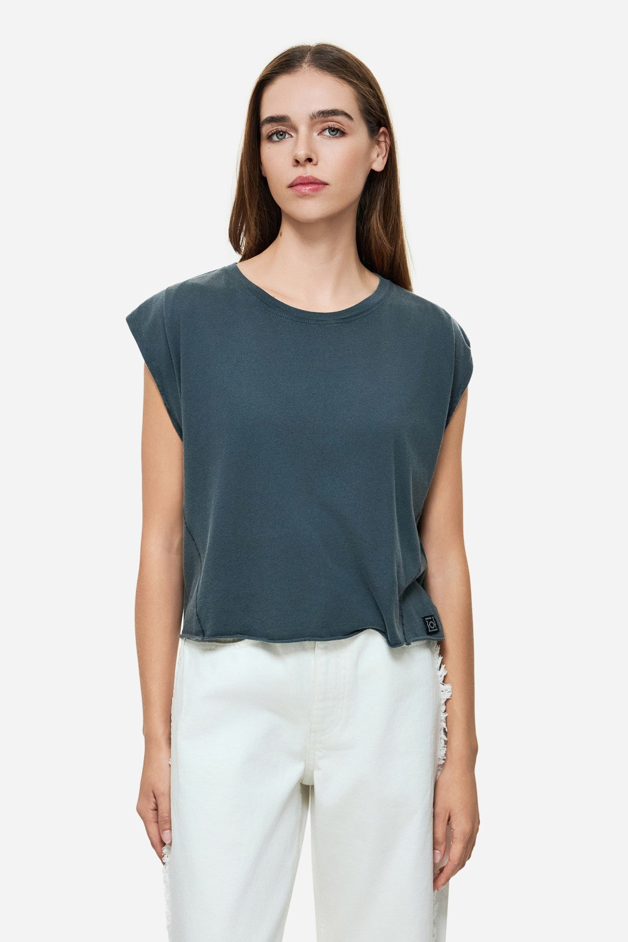 DIRTY LAUDRY Γυναικείο T-Shirt Boxy Βαμβάκι/Tencel Γκρί Regular Fit DLWT000145_2416/VINTAGE GREY 1824193