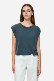 DIRTY LAUDRY Γυναικείο T-Shirt Boxy Βαμβάκι/Tencel Γκρί Regular Fit DLWT000145_2416/VINTAGE GREY 1824193