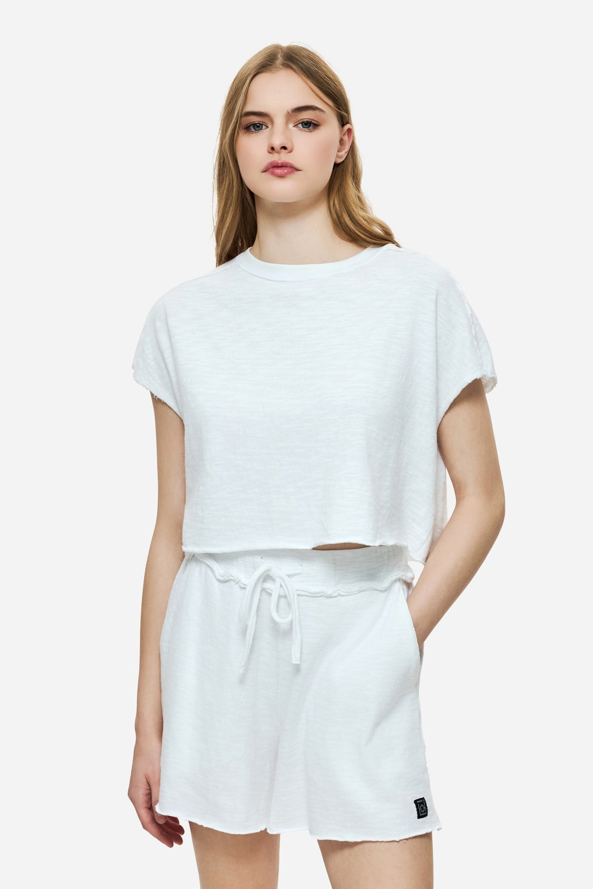 DIRTY LAUDRY Γυναικείο T-Shirt Raw Cut Βαμβάκι Λευκό Relaxed Fit DLWT000148_2433/WHITE 1824195