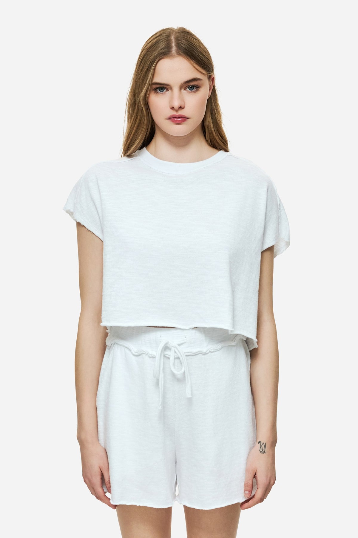 DIRTY LAUDRY Γυναικείο T-Shirt Raw Cut Βαμβάκι Λευκό Relaxed Fit DLWT000148_2433/WHITE 1824195