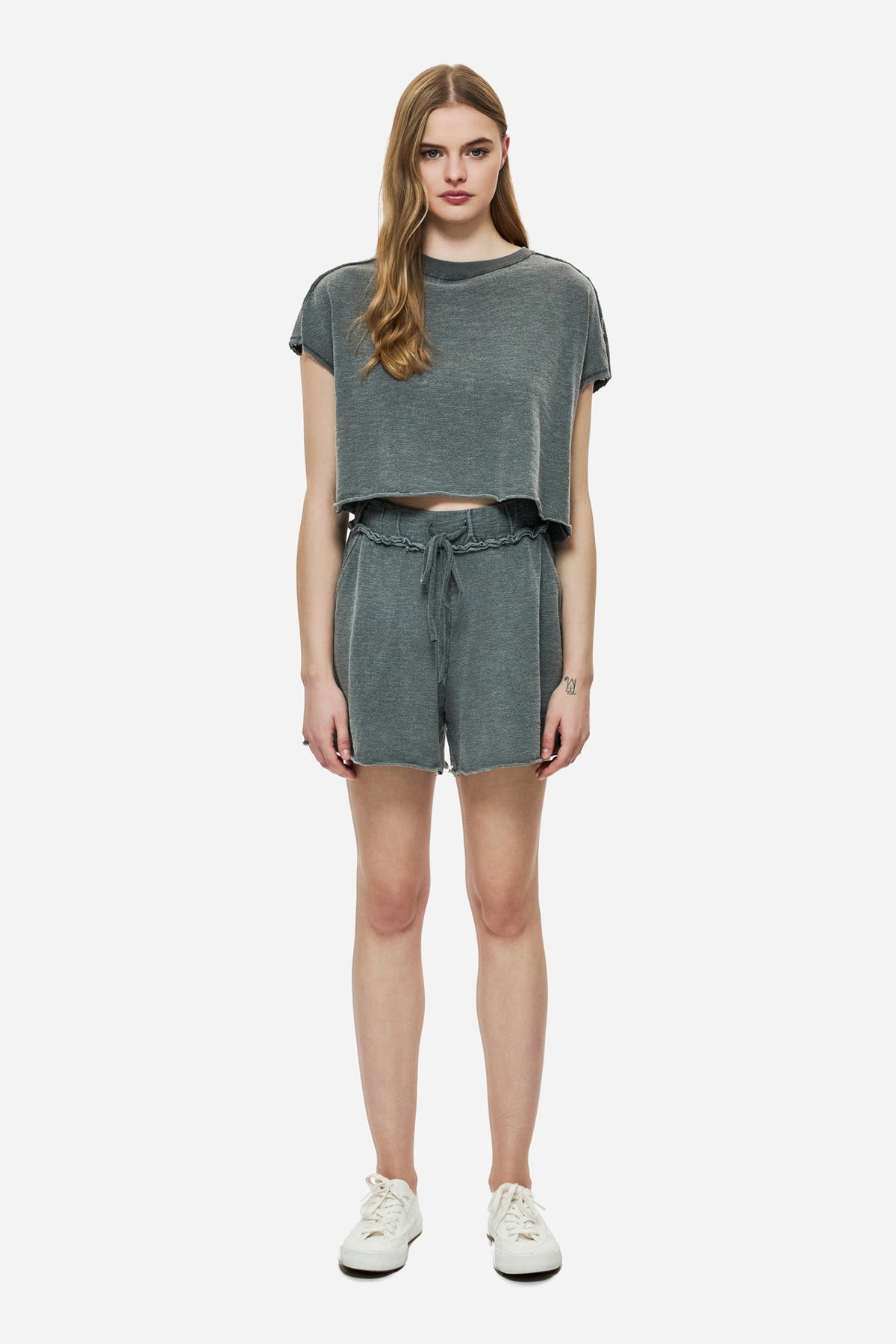 DIRTY LAUDRY Γυναικείο T-Shirt Raw Cut Βαμβάκι Γκρί Relaxed Fit DLWT000148_2416/VINTAGE GREY 1824195