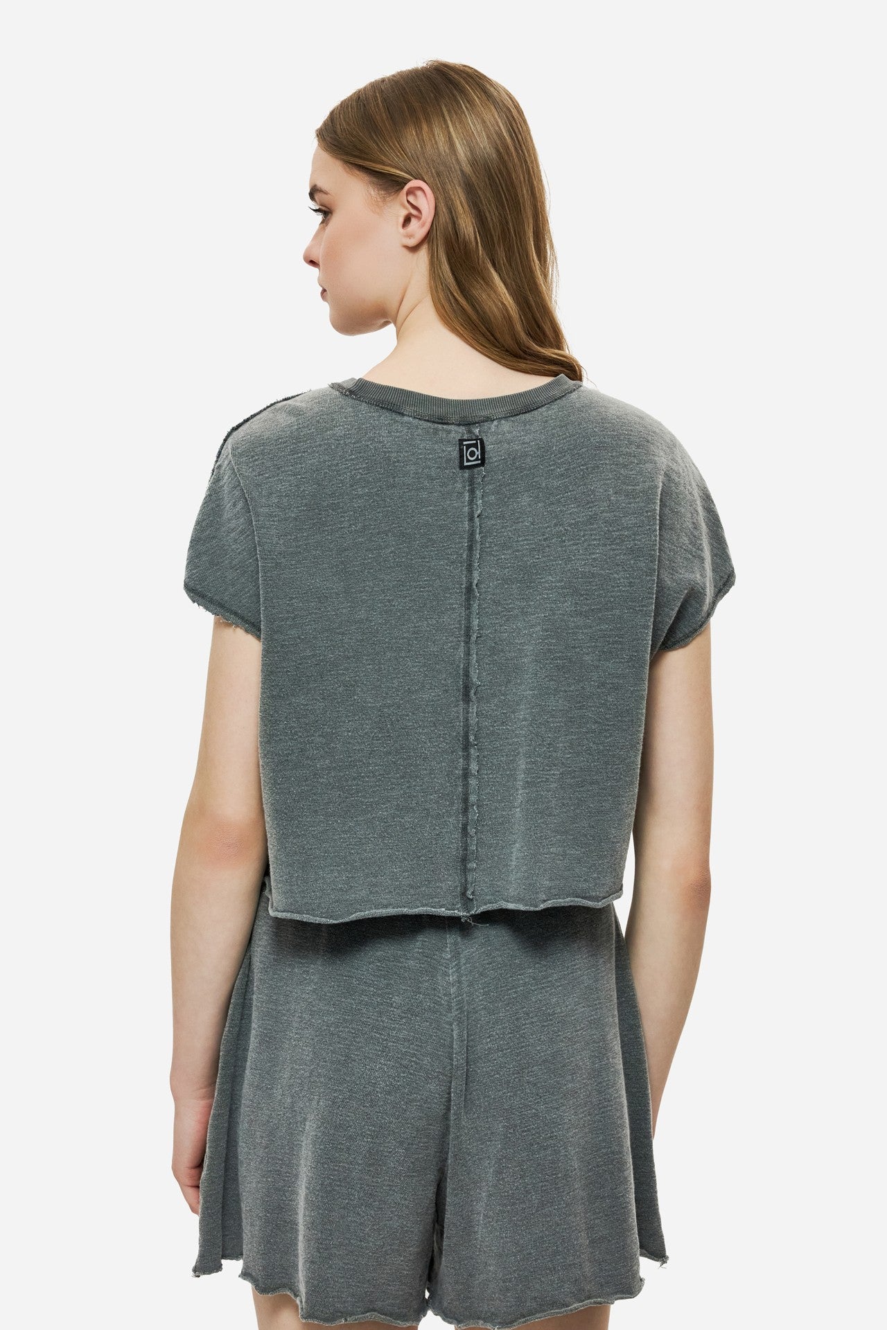 DIRTY LAUDRY Γυναικείο T-Shirt Raw Cut Βαμβάκι Γκρί Relaxed Fit DLWT000148_2416/VINTAGE GREY 1824195