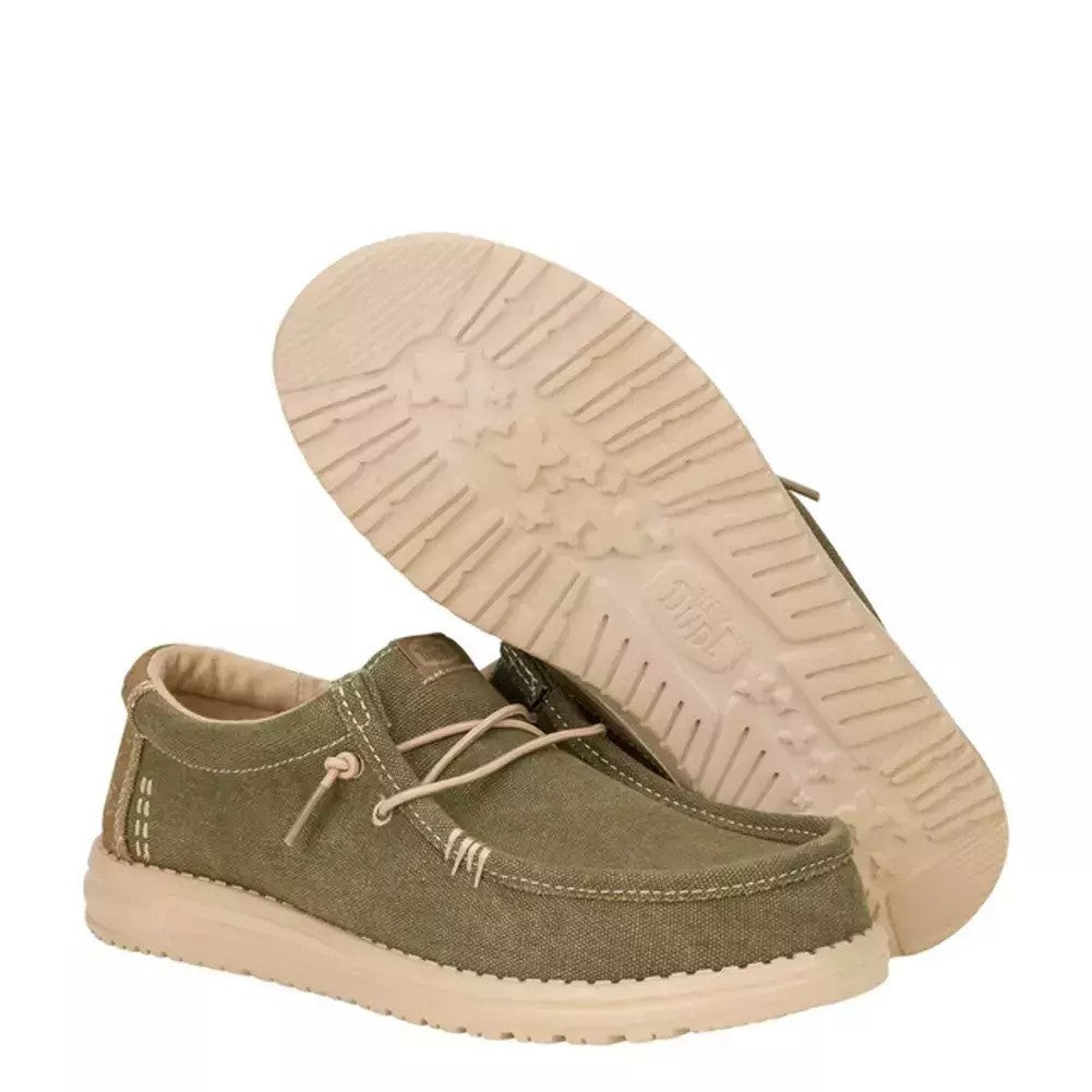 HEY DUDE Ανδρικά Παπούτσια Loafer Χακί Wally Workwear 43084/Dusky Green/Irish Cream 1813351