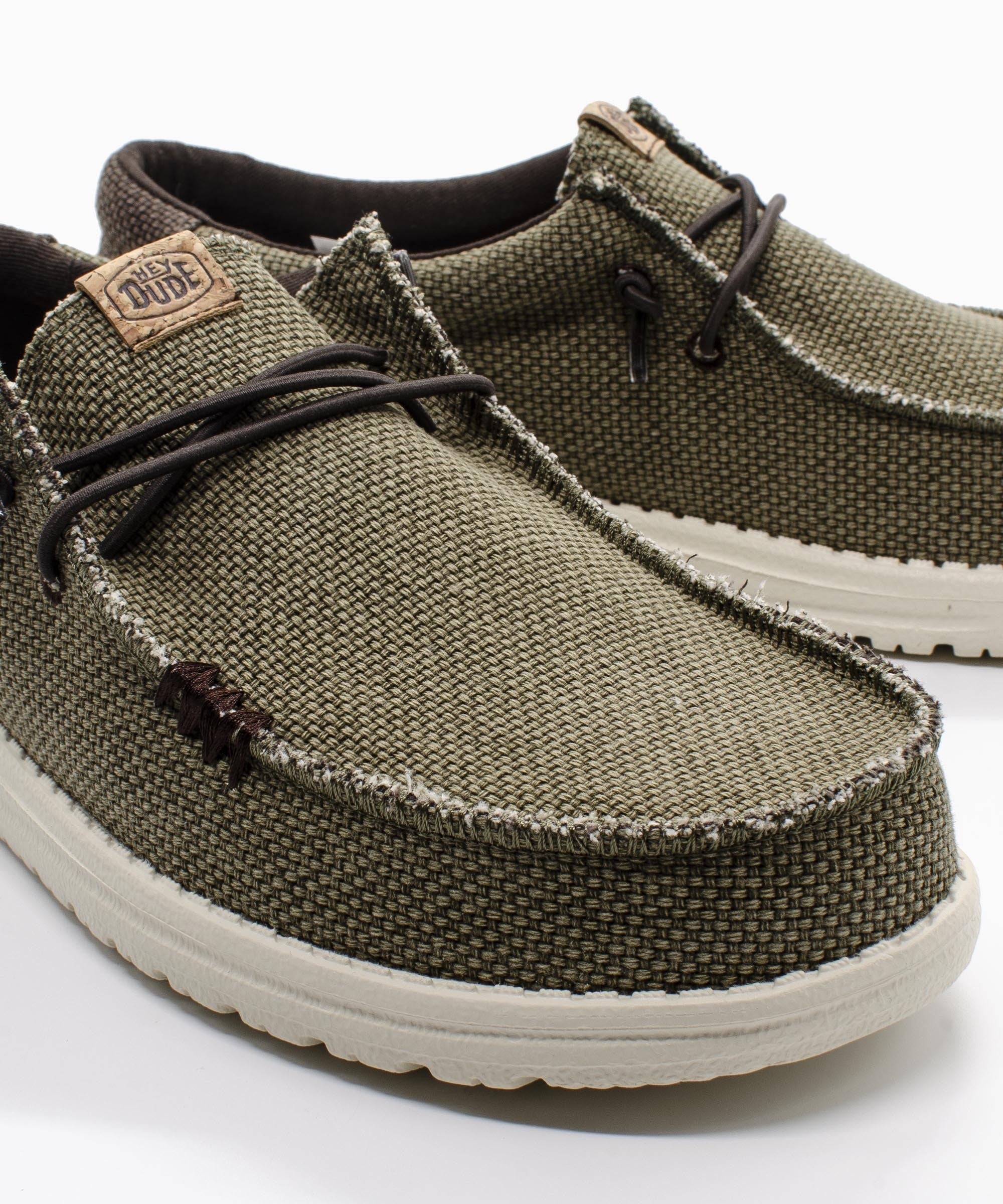 HEY DUDE Ανδρικά Παπούτσια Loafer Χακί Wally Braided 40003/3CI Burnt Olive/Delicioso Brown 1824115