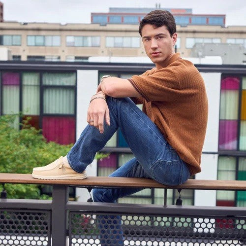 HEY DUDE Ανδρικά Παπούτσια Loafer Μπέζ Wally Stretch Sox 41898/Irish Cream/Egret 1812096