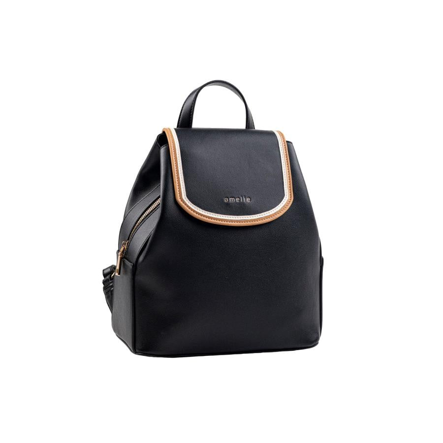 AMELIE Γυναικεία Τσάντα Backpack Οικολογικό Δέρμα Μαύρη 20.3766-BLACK 1824781