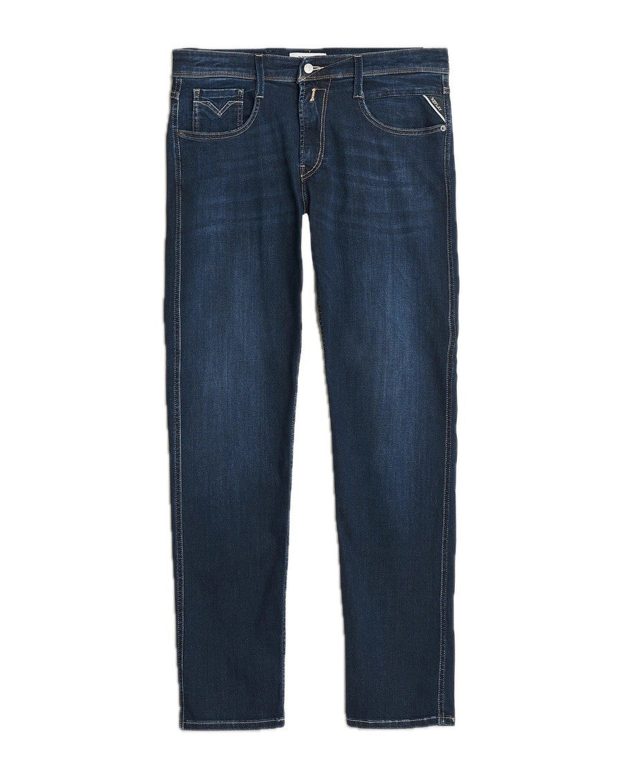 REPLAY Ανδρικό Παντελόνι Jeans ANBASS Βαμβάκι/Πολυεστέρας/Ελαστάνη Μπλε Regular Fit M914Y.000.41A180-007 DARK BLUE 1824438
