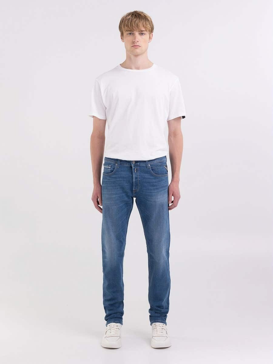 REPLAY Ανδρικό Παντελόνι Jeans GROVER Βαμβάκι/Πολυεστέρας/Ελαστάνη Μπλε Regular Fit MA972.000.685192-009 MEDIUM BLUE 1824439