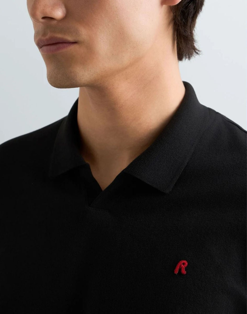 REPLAY Ανδρικό T-Shirt Polo Βαμβάκι/Ελαστάνη Μαύρο Regular Fit M3465.000.21868-098 BLACK 1823380