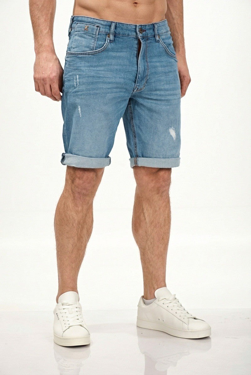 BLUE CRAFT Ανδρική Βερμούδα Βαμβάκι/Λύκρα Μπλέ Relaxed Fit NOAH SH L/BLUE 1824704