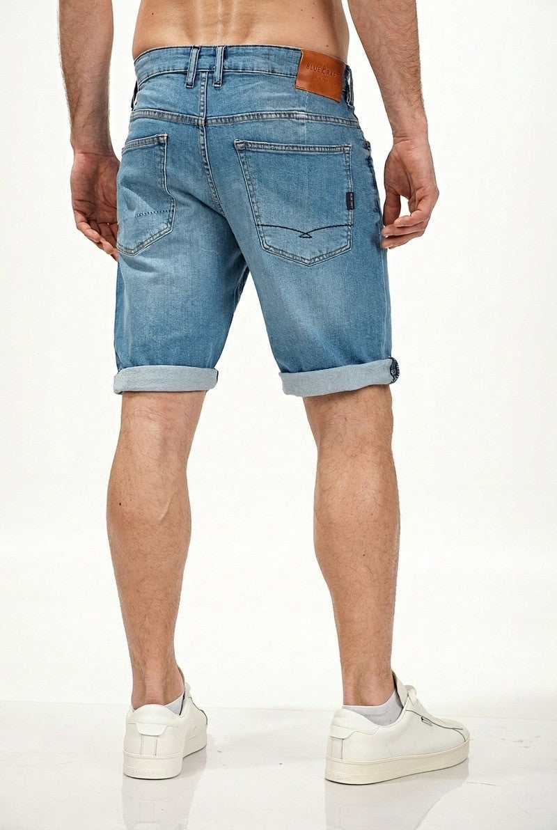 BLUE CRAFT Ανδρική Βερμούδα Βαμβάκι/Λύκρα Μπλέ Relaxed Fit NOAH SH L/BLUE 1824704