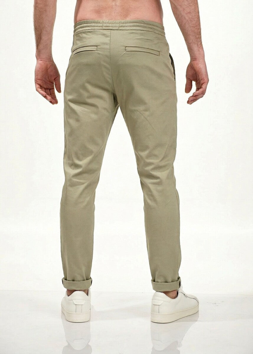 BLUE CRAFT Ανδρικό Παντελόνι Βαμβάκι/Ελαστάνη Χακί Regular Fit EMINEM/SAGE 1824702