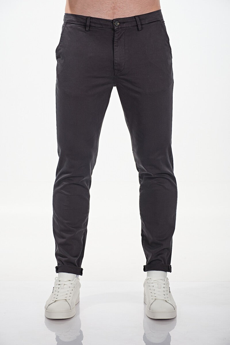 BLUECRAFT Ανδρικό Παντελόνι Chino Βαμβάκι/Ελαστάνη Γκρί Slim Fit SLAYER 225/ASPHALT 1822197