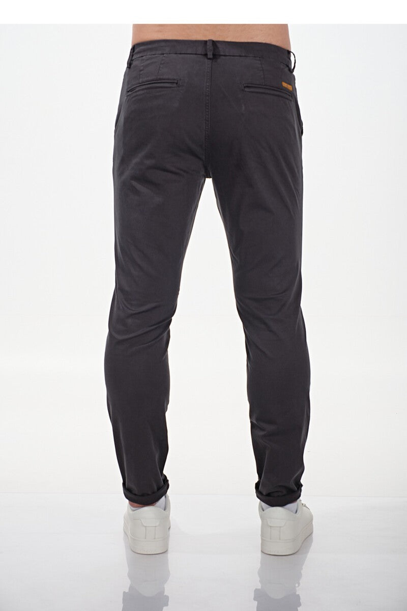 BLUECRAFT Ανδρικό Παντελόνι Chino Βαμβάκι/Ελαστάνη Γκρί Slim Fit SLAYER 225/ASPHALT 1822197