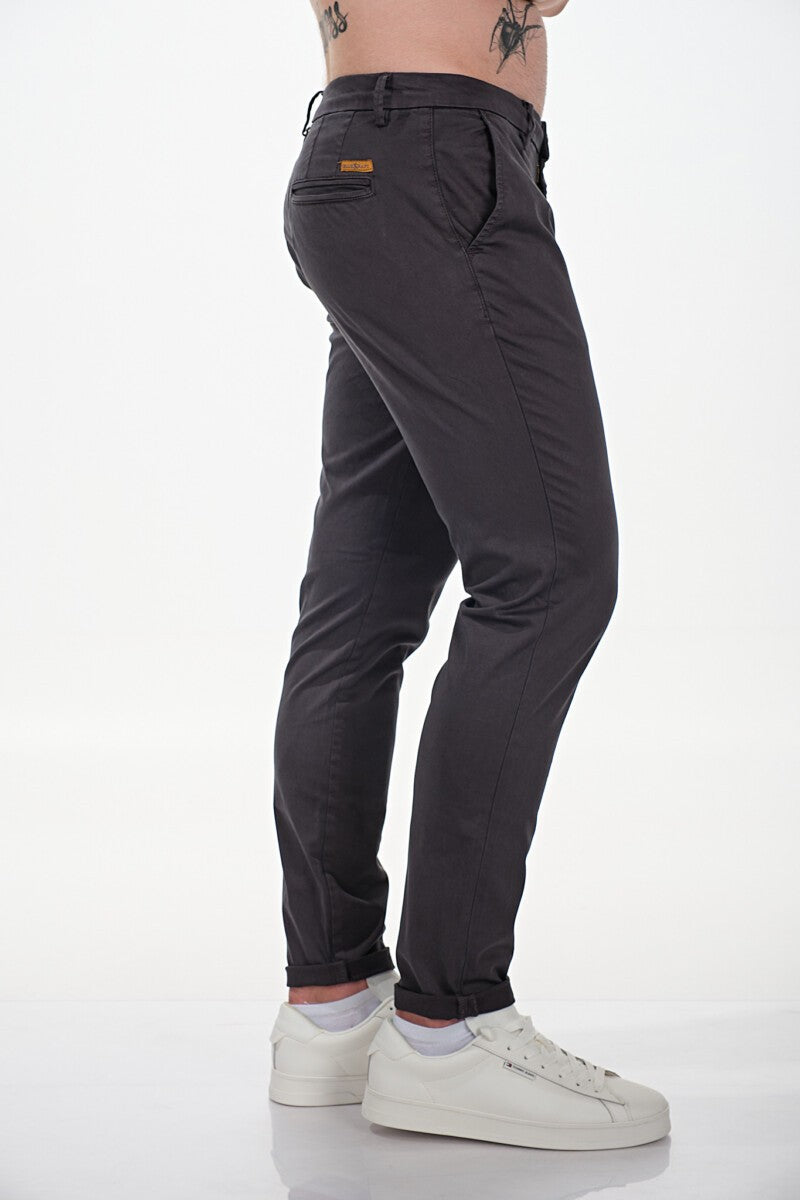 BLUECRAFT Ανδρικό Παντελόνι Chino Βαμβάκι/Ελαστάνη Γκρί Slim Fit SLAYER 225/ASPHALT 1822197