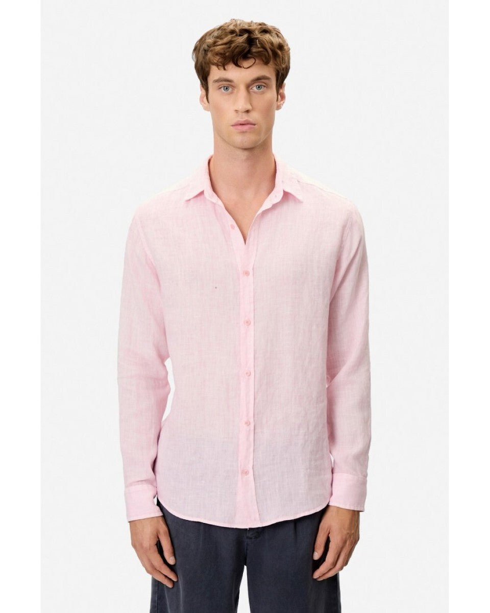 DIRTY LAUDRY Ανδρικό Πουκάμισο Λινό Ρόζ Regular Fit DLMS000134/BUBBLEGUM 1815230