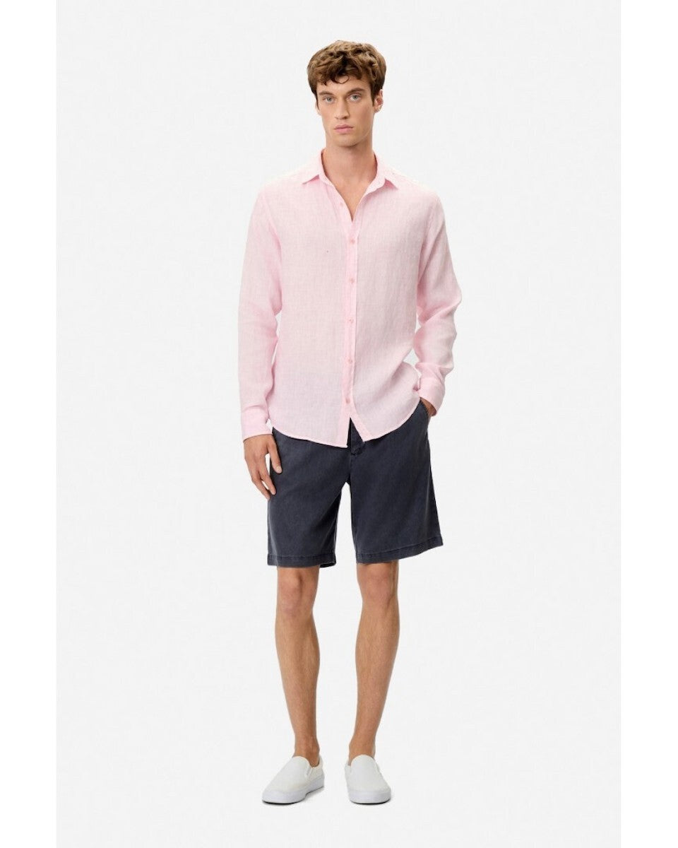 DIRTY LAUDRY Ανδρικό Πουκάμισο Λινό Ρόζ Regular Fit DLMS000134/BUBBLEGUM 1815230