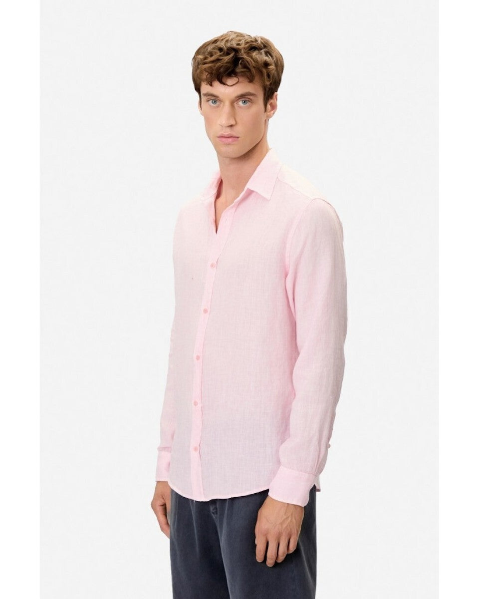 DIRTY LAUDRY Ανδρικό Πουκάμισο Λινό Ρόζ Regular Fit DLMS000134/BUBBLEGUM 1815230