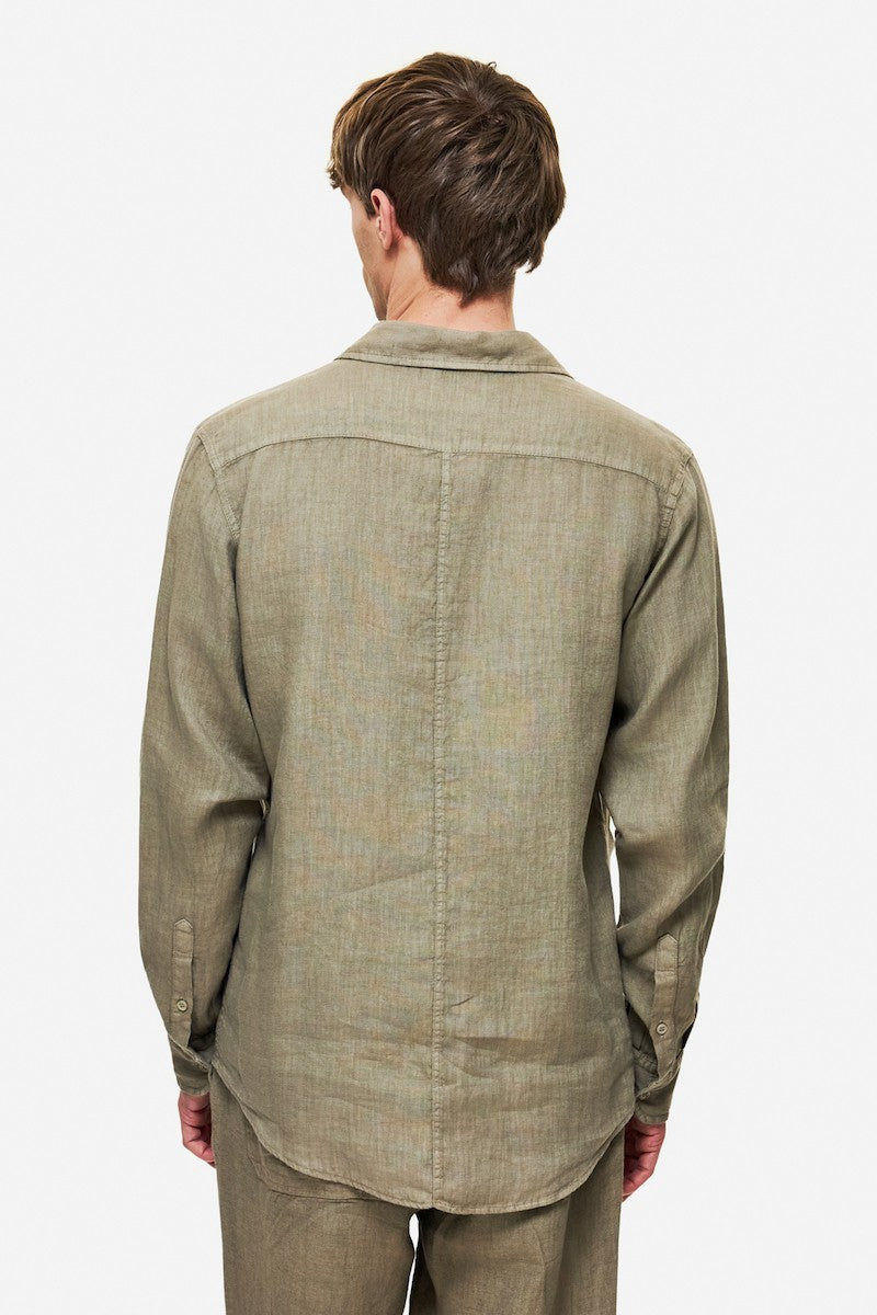 DIRTY LAUDRY Ανδρικό Πουκάμισο Λινό Λαδί Regular Fit DLMS000134/OLIVE 1815230