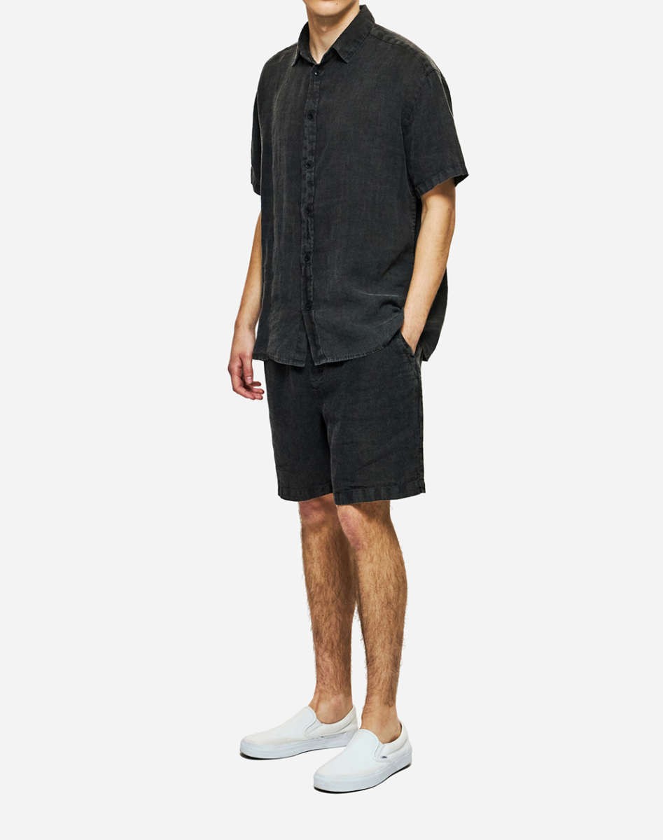 DIRTY LAUDRY Ανδρικό Πουκάμισο Λινό Μαύρο Regular Fit DLMS000153/VINTAGE BLACK 1824182
